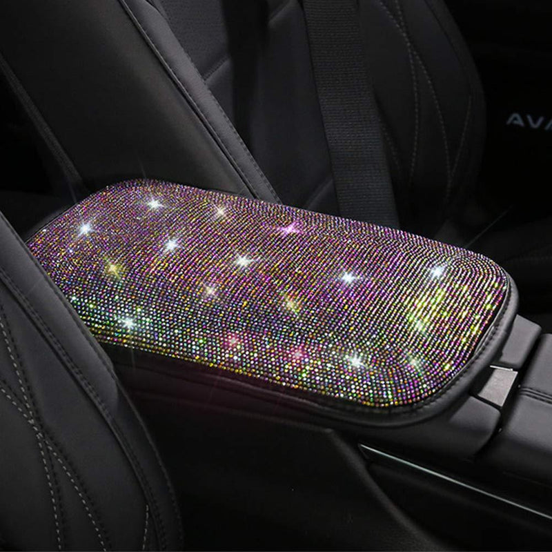  [AUSTRALIA] - Universal Bling Bling Car Center Console Cover, Luster Crystal Arm Rest Padding Protective Case Diamond Car Decor Accessories for Women(FSD)