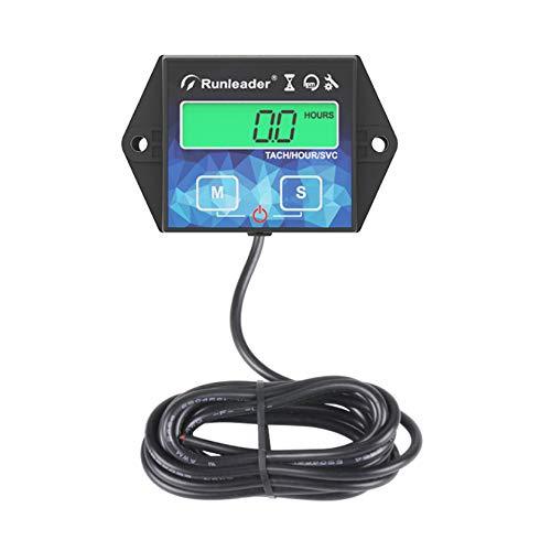  [AUSTRALIA] - Runleader Backlight Hour Meter Tachometer, Maintenance Reminder, Battery Replaceable, User Shutdown,Use for Lawn Mower Tractor Generator Marine Outboard ATV Motor Snowmobile and Gas Powered Equipment