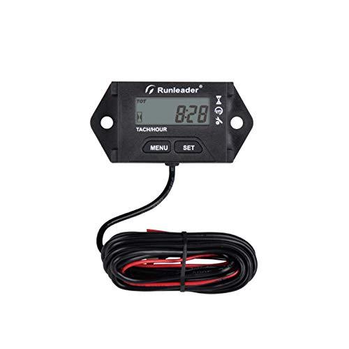  [AUSTRALIA] - Runleader Digital Hour Meter Tachometer, Maintenance Reminder, Alert RPM Reminder, Initial hours Settable, User shutdown, Use for ZTR Lawn Mower Generator Marine ATV Motor and Gas Powered Equipment