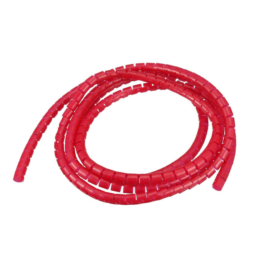  [AUSTRALIA] - uxcell Flexible Spiral Tube Wrap Cable Management Sleeve 7mm x 8mm Computer Wire Manage Cord 2 Meters Length Red