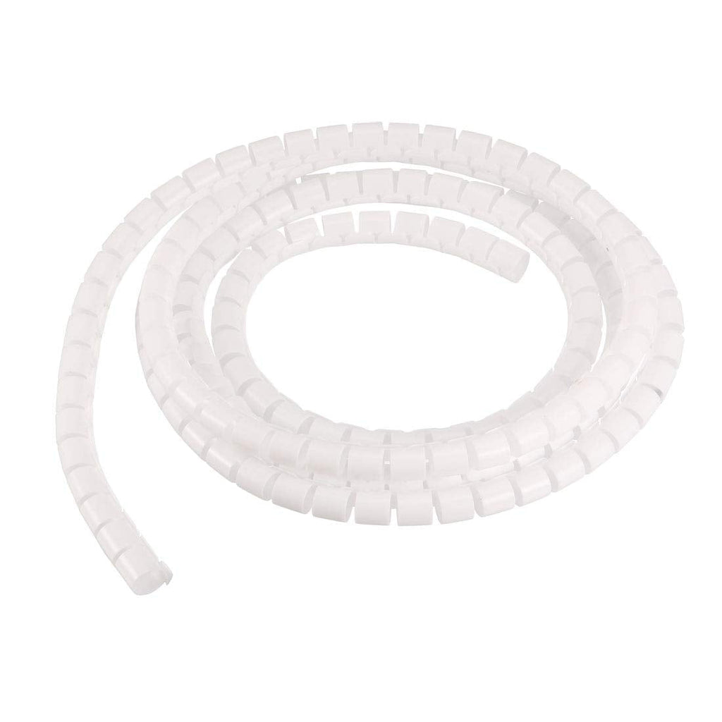  [AUSTRALIA] - uxcell Flexible Spiral Tube Wrap Cable Management Sleeve 7mm x 8mm Computer Wire Manage Cord 2 Meters Length White