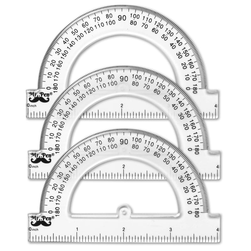 Mr. Pen- Small Protractor, 4 Inch Protractor, Pack of 3, Protractor Ruler, Drafting Tools, Protractor for Kids, Protractors Classroom Set, Protractor, Protactor 4 Inch, Math Geometry, School Supplies - LeoForward Australia