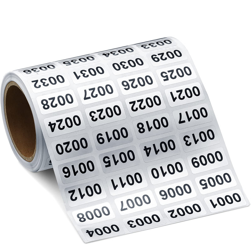 Consecutive Number Label Stickers Waterproof Number Inventory Stickers for Inventory Storage Classification, 0.39 x 0.78 Inch (001 to 2000) - LeoForward Australia