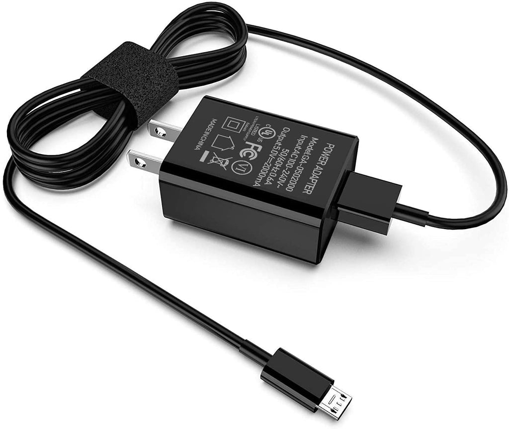 Kindle Fire Fast Charger [UL Listed] Fotbor AC Adapter 2A Rapid Charger with 6.6Ft Micro-USB Cable for Amazon Kindle Fire 7 HD 8 10 Tablet, Kids Edition,Kindle Fire HD HDX 7” 8.9”, Fire Phone (Black) Black - LeoForward Australia