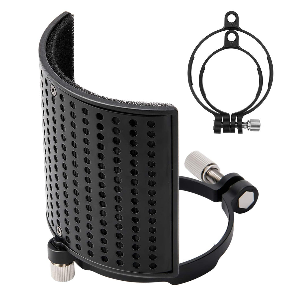  [AUSTRALIA] - Moukey Microphone Pop Filter, Metal Mic Pop Filter for BLUE YETI, AT2020, AT2050- MPFUBK1 with Upgraded Three-Layer Filter Foam, Metal Panel& Metal Mesh, Microphone Windscreen Shield Mask