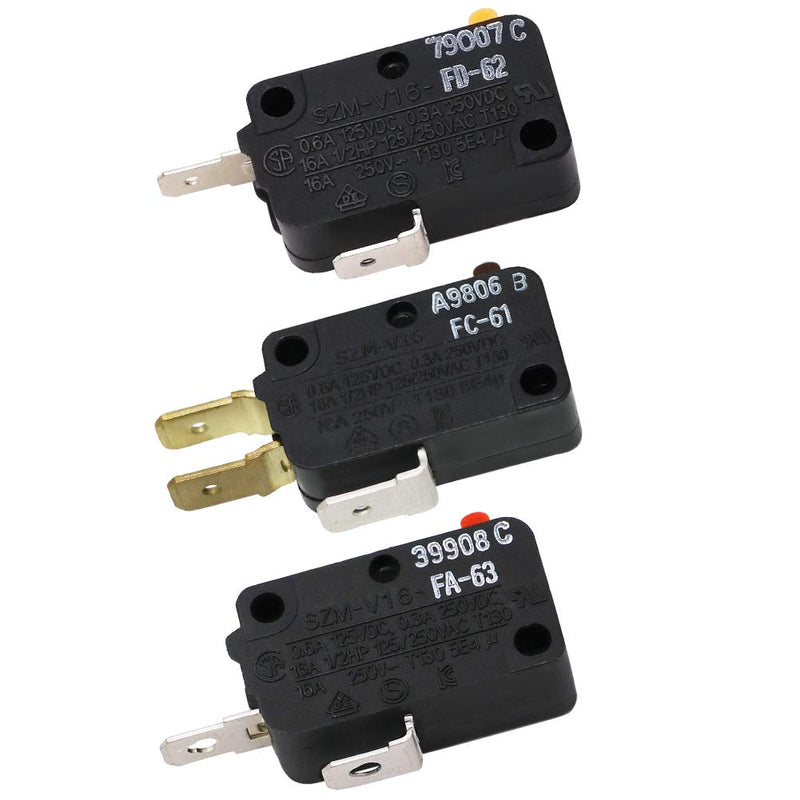  [AUSTRALIA] - Microwave Door Interlock Switch W10727360(3 Terminal) & WB24X830 & WB24X829 by Primeswift Replacement for SZM-V16-FC-61 SZM-V16-FD-62 SZM-V16-FA-63