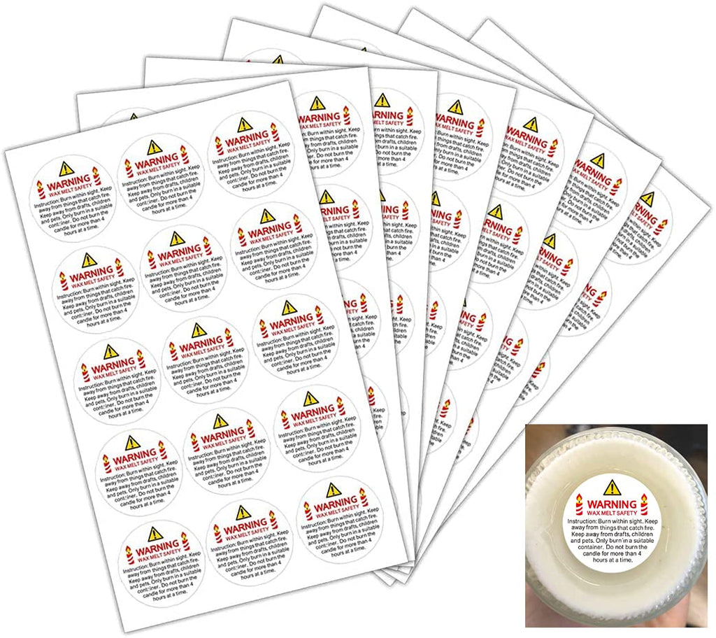 Candle Warning Stickers,Candle Safety Labels,1.18 inch Waterproof Candle Jar Container Labels 504 pcs - LeoForward Australia