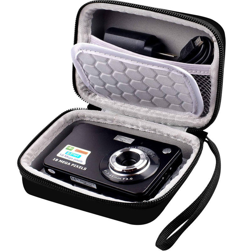  [AUSTRALIA] - Carrying & Protective Case for Digital Camera, AbergBest 21 Mega Pixels 2.7" LCD Rechargeable HD/ Kodak Pixpro/ Canon PowerShot ELPH 180/190 / Sony DSCW800 / DSCW830 Cameras for Travel - Black