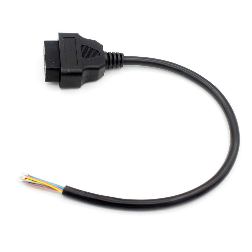 Lalomo OBD-II OBD2 16 Pin Female to to End Open Plug Wire Round Extension Connector Diagnostic Cable(1feet/0.3m) - LeoForward Australia