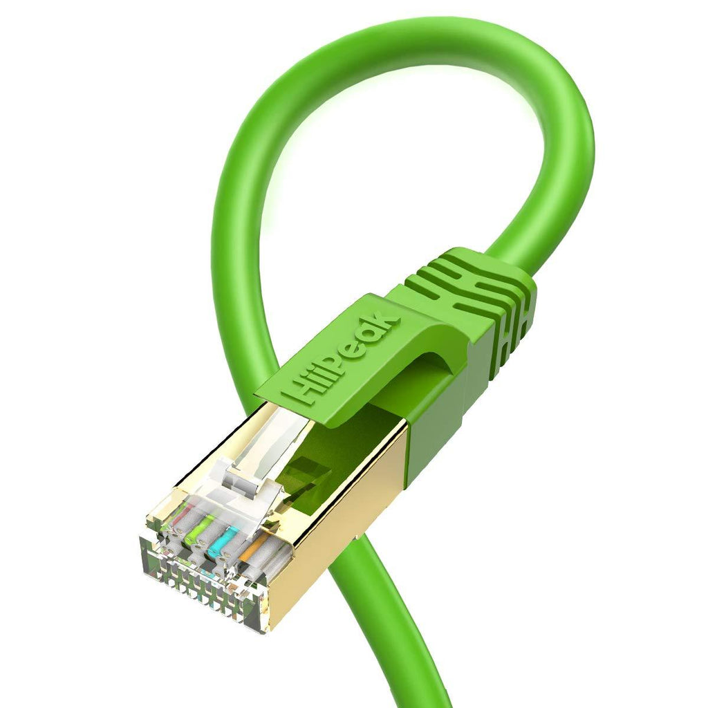 Cat 8 Ethernet Cable 6ft, HiiPeak Cat8 Internet Cable 40Gbps 2000Mhz High-Speed Professional LAN Patch Network Cables with RJ45 Gold-Plated Connector, Compatible with Cat5/Cat6/Cat7 (Green, 6 ft) Green - LeoForward Australia