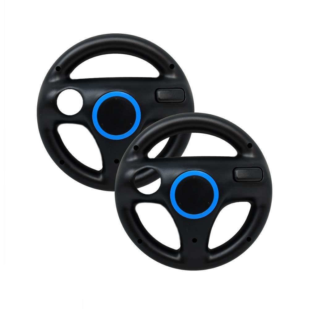  [AUSTRALIA] - Old Skool Mario Kart Racing Wheel Compatible with Wii and Wii U 2 Pack - Black