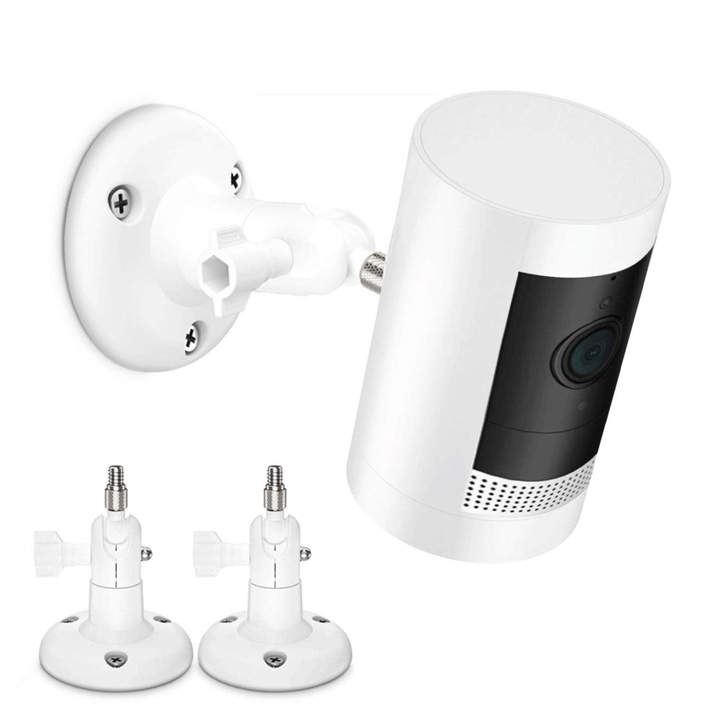  [AUSTRALIA] - [Upgraded Version] 360 Degree Adjustable Mount for Ring Stick Up/Ring Indoor Cam/Battery Cam,TIUIHU Stable Outdoor Ceiling Bracket Mounting Kit Camera Accessories for Ring Plug-in HD(2 Pack,White) White
