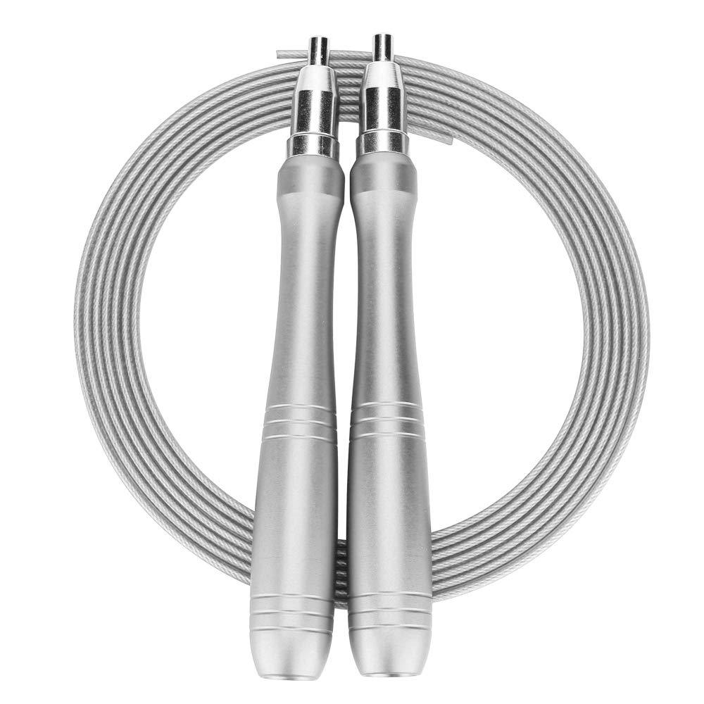  [AUSTRALIA] - DIFFLIFE 2019 New Speed Rope Jump Rope, Self-Locking Adjustable Design,Alumium Alloy Anti-Slip Handles,Screw-Free Design for Men Women Fitness(Gray) (YUNDA9215) Gray