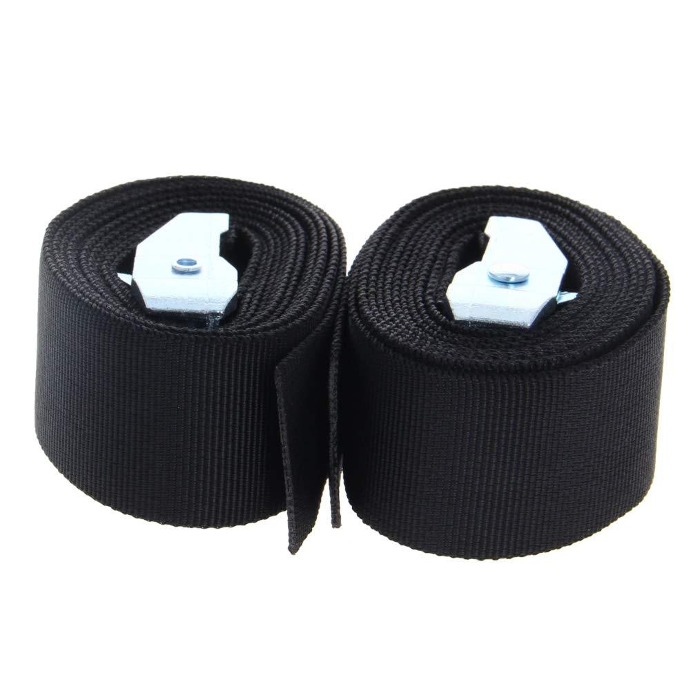  [AUSTRALIA] - MroMax Lashing Strap 2M×38mm Cargo Tie Down Straps with Cam Lock Buckle Up to 80Kg, Black, 2Pcs