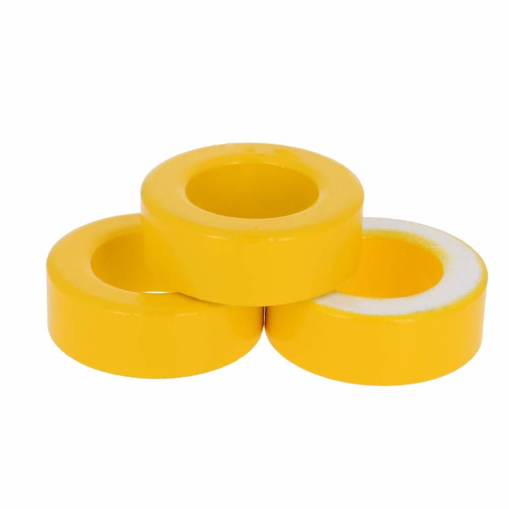 Fielect Toroid Core, Ferrite Chokes Ring Iron Powder Inductor Ferrite Rings, Yellow White 5pcs, 24.1 x 39.9 x 14.5mm - LeoForward Australia