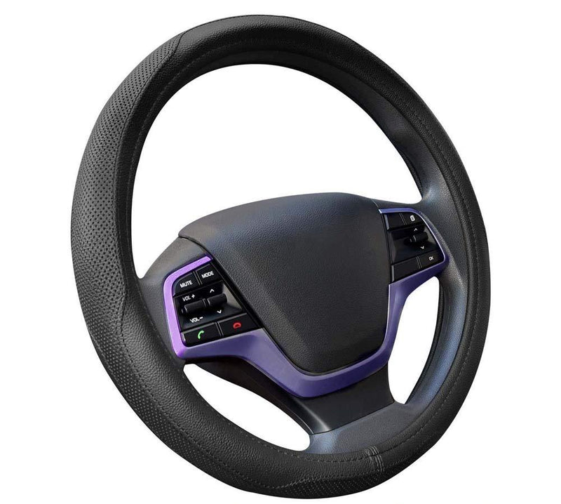  [AUSTRALIA] - DuoDuoBling Microfiber Leather 2019 Breathable Anti Slip Steering Wheel Covers for Men Car Hand Cover (Black) black