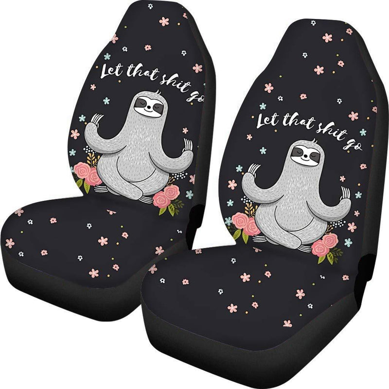  [AUSTRALIA] - PZZ Yoga Sloth Print Novelty Women Auto Car Seat Cover for Cars,Trunks, Vans, SUV, Crossovers Vehicle Seat Cover Funny Sloth