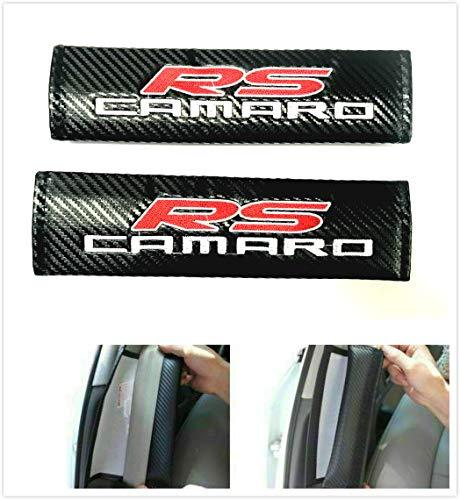  [AUSTRALIA] - Tonet Pair Carbon Fiber Camaro RS Emblem Seat Belt Cover Shoulder Pads Cushion for Chevy