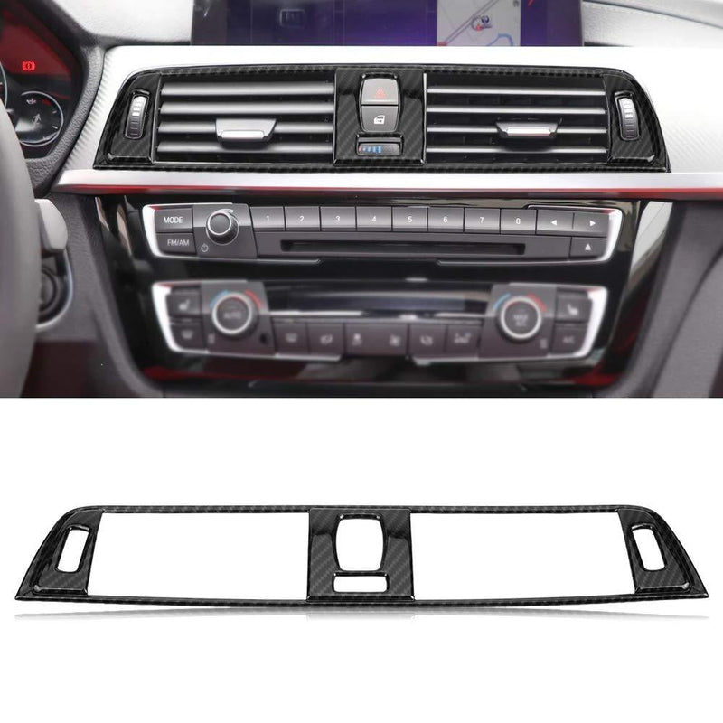  [AUSTRALIA] - Qiilu Console Air Vent Cover Trim Carbon Fiber Central Control Panel Air Conditioning Outlet Vent Covers Frame for BMW 3 Series F30 2013 2014 2015 2016 2017 2018