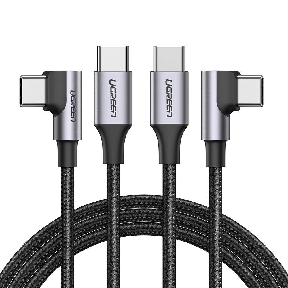 UGREEN USB C to USB C Cable Right Angle 2-Pack, Type C 60W PD Fast Charging Cord Compatible with MacBook Air/Pro, iPad Air/Pro 2020, Samsung Galaxy S21/S20/Note 20,Google Pixel 4/3, LG,Switch 3FT - LeoForward Australia