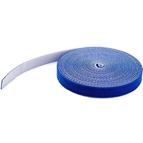  [AUSTRALIA] - StarTech.com 25ft Hook and Loop Roll - Cut-to-Size Reusable Cable Ties - Bulk Industrial Wire Fastener Tape/Adjustable Fabric Wraps Blue/Resuable Self Gripping Cable Management Straps (HKLP25BL) 25 ft