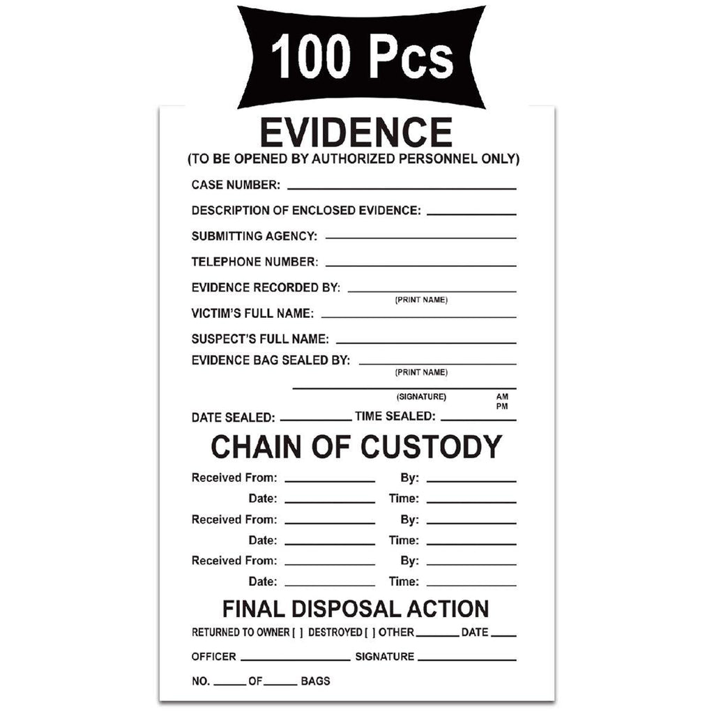 Remarkable Adhesive Evidence Label - Stick on Evidence Stickers 4 X 6 Inches 100 Labels Per Pack (White Evidence) - LeoForward Australia