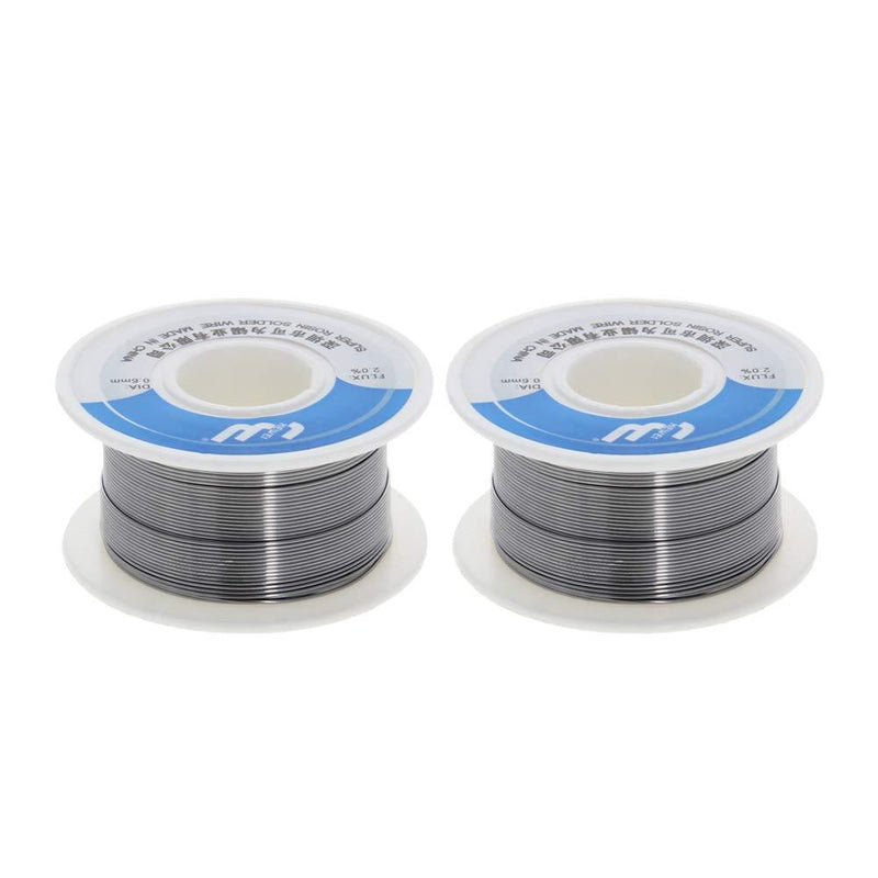  [AUSTRALIA] - Utoolmart Tin Lead Rosin Core Solder Wire 0.6mm Dia 50g Soldering Wire Silver for Electrical Soldering and DIYs 2pcs