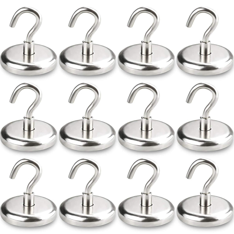 100LBS Heavy Duty Magnetic Hooks, Strong Neodymium Magnet Hook for Home, Kitchen, Workplace, Office and Garage- 12pack E32-12P 100LB - LeoForward Australia
