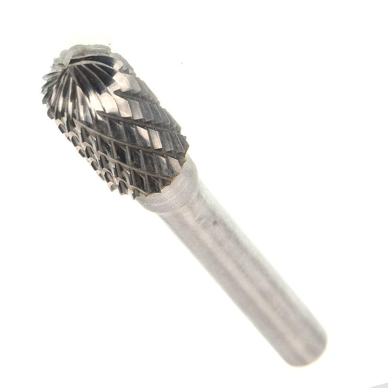 KOTVTM SC-3 Tungsten Carbide Burr Cylinder Ball Nosed Shape Double Cut Rotary Burr File with 1/4’’ Shank dia (3/8” Cutter dia X 3/4”Cutter Length) for Die Grinder Bits Metal Carving Polishing, 1pcs - LeoForward Australia