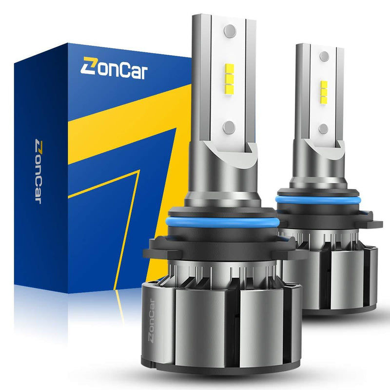  [AUSTRALIA] - ZonCar 9005 / HB3 LED Headlight Bulbs, High Beam Halogen Replacement, 2 Pcs/Kit, 12 CSP Chips, 8000LM 6500K Xenon White Extremely Bright Light 12V