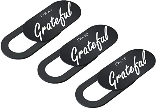  [AUSTRALIA] - Positive Affirmations Privacy Webcam Cover, Laptop Camera Cover Slide, 3 Pack Ultra Thin Camera Covers Slide for Laptop, Monitor, Mobile, Computer Accessories Protect Your Privacy and Security(Black)