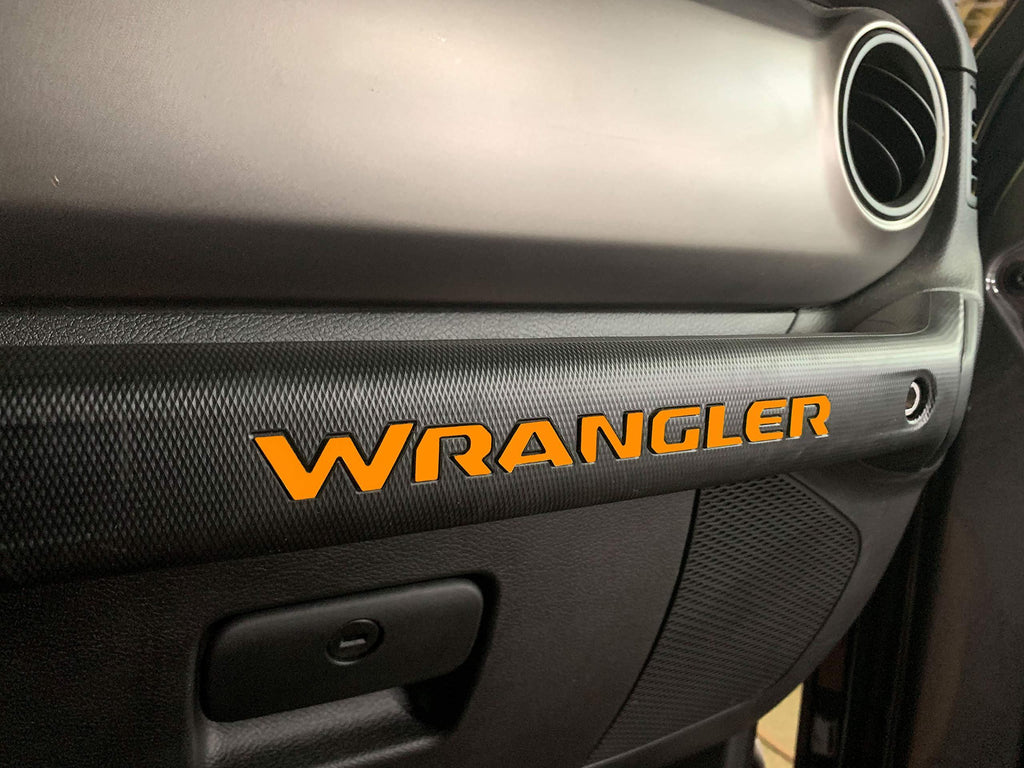 SF Sales USA - Orange Dashboard Letters for Wrangler 2018+ Glovebox ABS Inserts Not Decals - LeoForward Australia