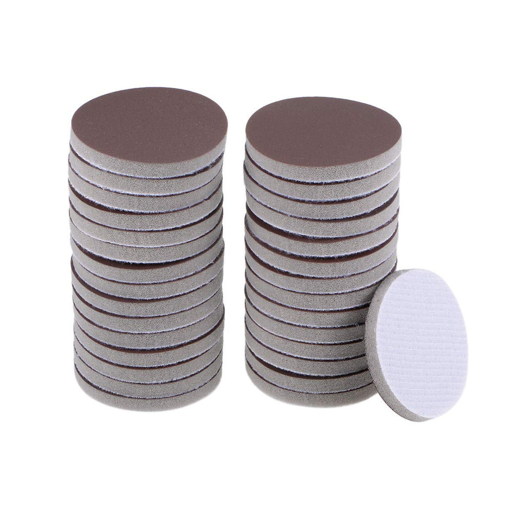  [AUSTRALIA] - uxcell 2-Inch Sanding Sponge Hook and Loop Sanding Disc Wet/Dry for Car Wood Drywall Metal Brown Corundum 3000 Grit 30 Pcs