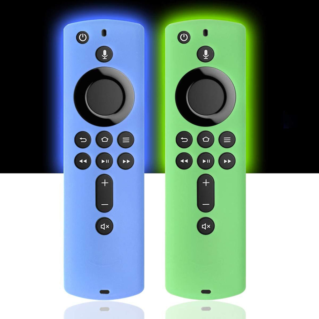 [2 Pack] Silicone Cover Case for TV Stick 4K / TV (3rd Gen) Compatible with All-New 2nd Gen Remote Control (GlowBlue & Glowgreen) GlowBlue & Glowgreen - LeoForward Australia