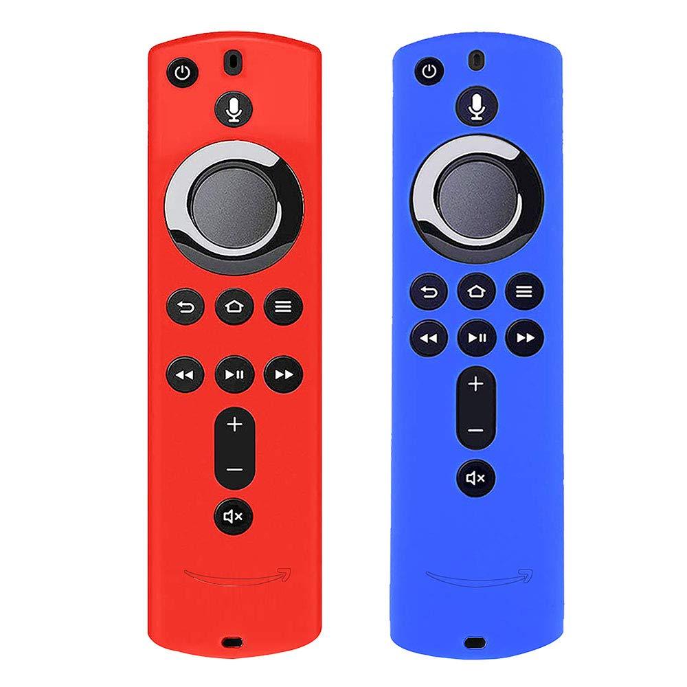 [2 Pack] Silicone Cover Case for TV Stick 4K / TV (3rd Gen) Compatible with All-New 2nd Gen Remote Control (Red & Blue) Red & Blue - LeoForward Australia