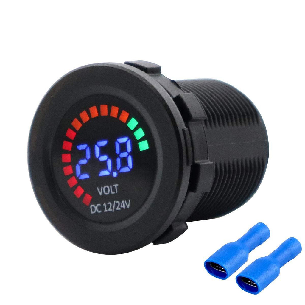  [AUSTRALIA] - TIYANG LED Digital Voltmeter 12V 24V Voltage Gauge for Car Camper Boat RV