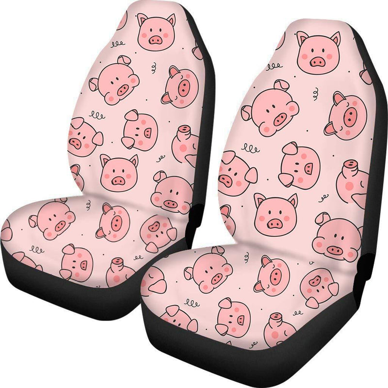  [AUSTRALIA] - Pink Seat Covers Animal Pig Print Car Seat Cover 2piece Set fit Most Cars Easy Wrap Durable Saddle Blanket Seat Covers Pig 3D Printed-3