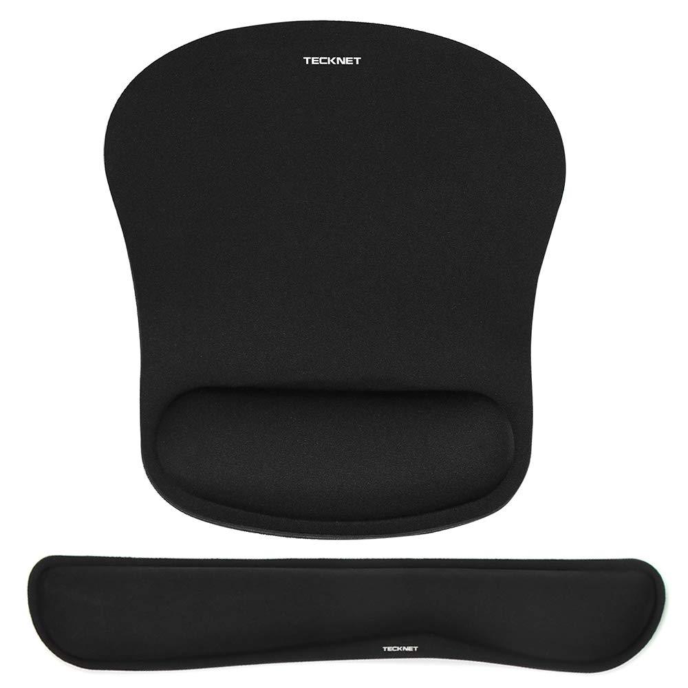 TECKNET Keyboard Wrist Rest and Mouse Pad with Wrist Support, Memory Foam Set for Computer/Laptop/Mac, Lightweight for Easy Typing & Pain Relief Ergonomic Mousepad Black - LeoForward Australia