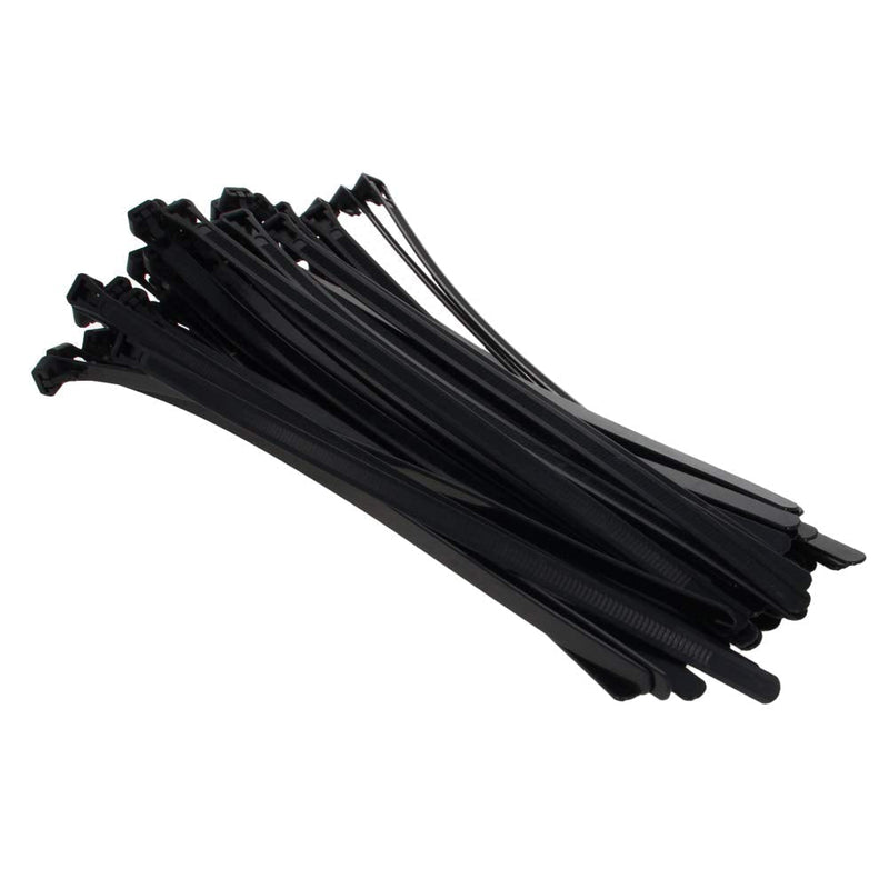  [AUSTRALIA] - MroMax Reusable Releasable Adjustable Nylon Cable Zip Ties Cable Zip Tie Durable and Easy to Use Black 7.2x250mm 50Pcs