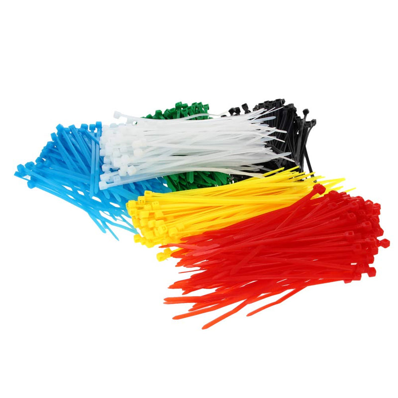  [AUSTRALIA] - MroMax Cable Zip Ties 3.94 Inch x 0.1 Inch(L x W) Self-Locking Nylon Tie Wraps 100 per color 6 Colors 600pcs Black+White+Red+Green+Yellow+Blue