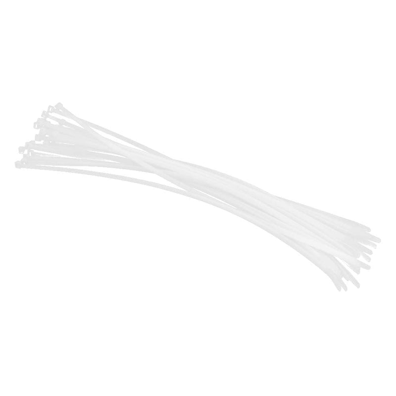  [AUSTRALIA] - MroMax Cable Zip Ties 19.7 Inch x 0.2 Inch(L x W) Self-Locking Nylon Tie Wraps White 25pcs 19.69"x 0.2"