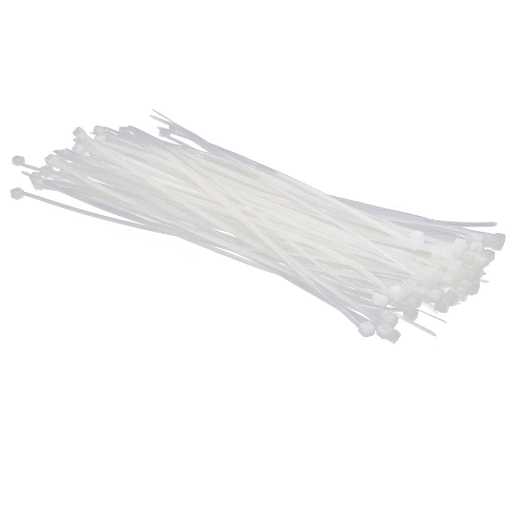  [AUSTRALIA] - MroMax Cable Zip Ties 7.87 Inch x 0.08 Inch(L x W) Self-Locking Nylon Tie Wraps White 100pcs 7.87"x 0.08"