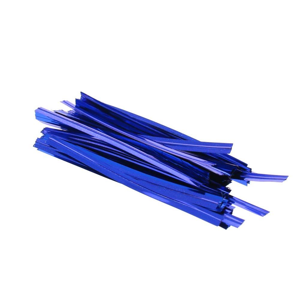  [AUSTRALIA] - MroMax Twist Ties Bag Ties Metallic Twist Ties for cellophane Bags Food and Party Bags Storage & Organization Packing & Packaging for Stores and Home Blue 4x80mm 2000Pcs