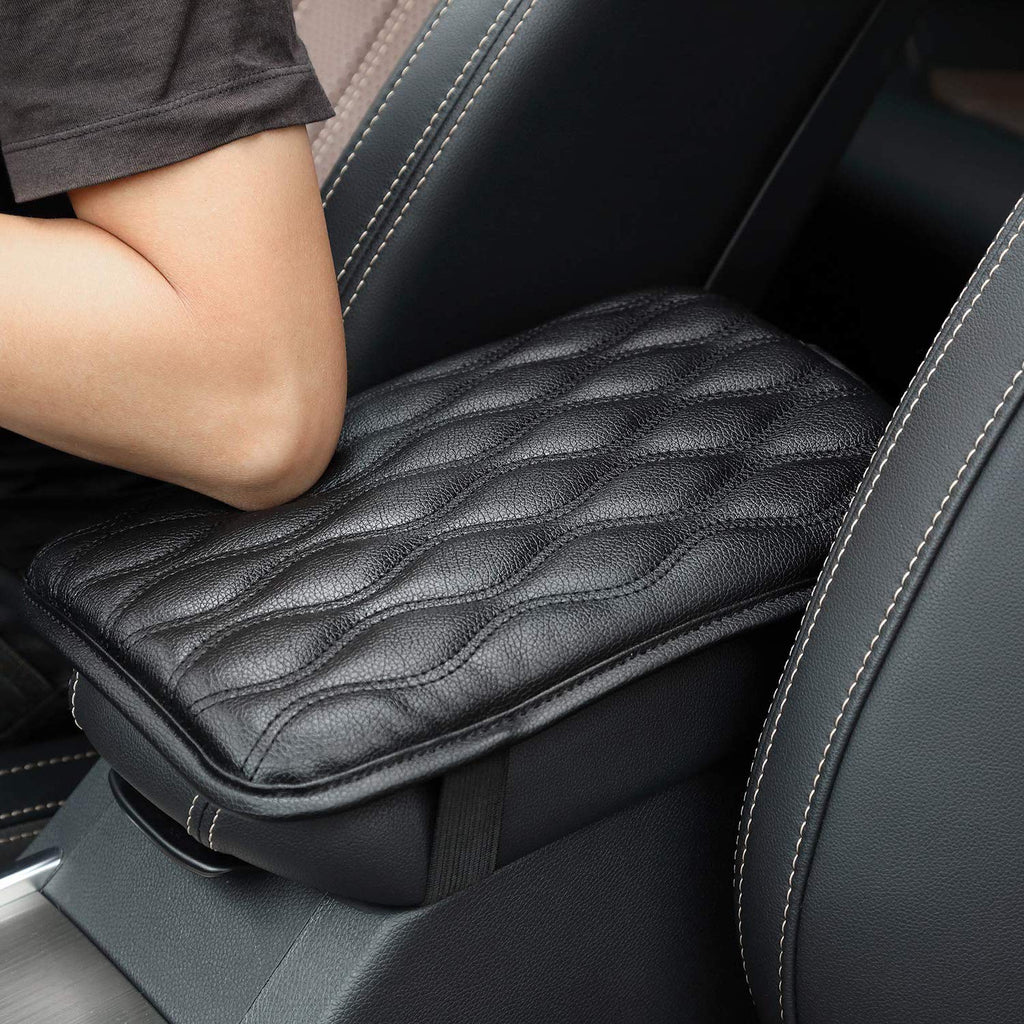  [AUSTRALIA] - WeTest Premium Car Center Console Cover Armrest Pads for Most Vehicle,Car Waterproof Center Console Protector Cover (Black) Black