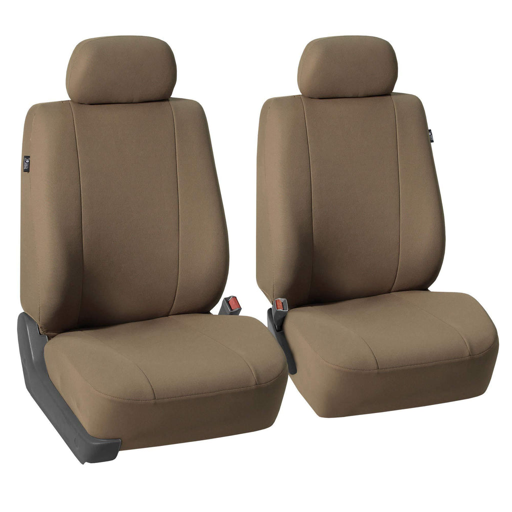  [AUSTRALIA] - TLH Supreme Cloth Seat Covers Front Set, Airbag Compatible, Taupe Color-Universal Fit for Cars, Auto, Trucks, SUV