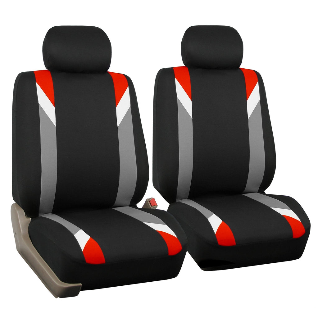  [AUSTRALIA] - TLH Premium Modernistic Seat Covers Front Set, Red Color-Universal Fit for Cars, Auto, Trucks, SUV