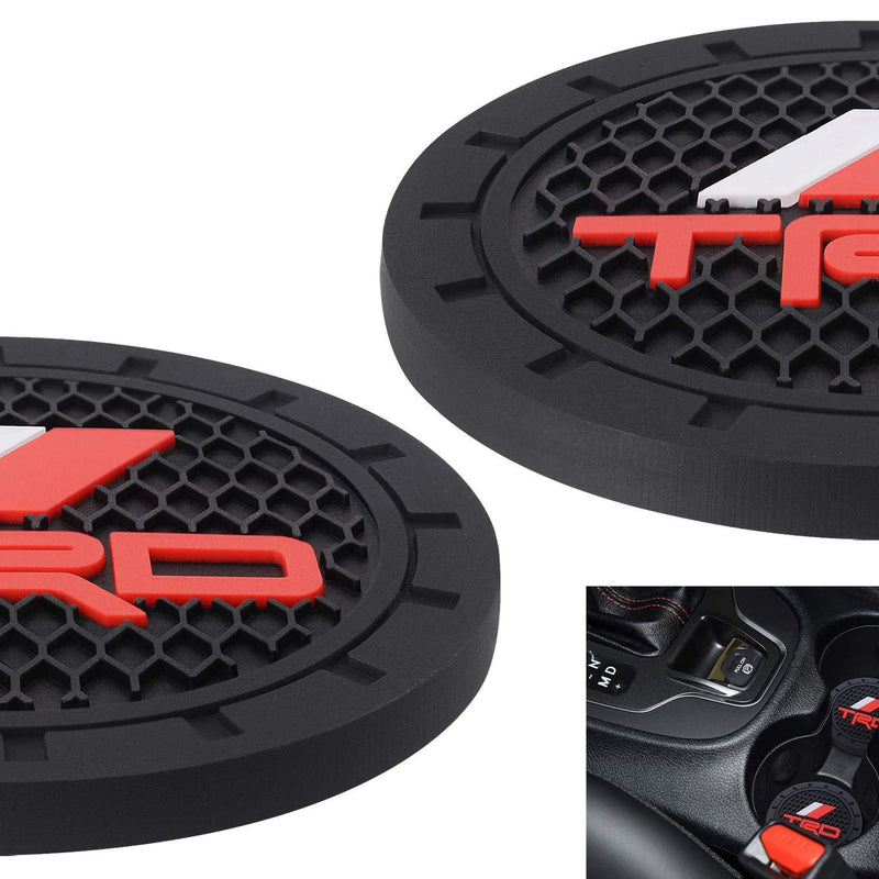  [AUSTRALIA] - AOOOOP Car Interior Accessories for Toyota TRD PRO Cup Holder Insert Coaster - Silicone Anti Slip Cup Mat For Toyota Racing Development Sequoia Tundra Tacoma 4Runner TRD PRO (Set of 2, 2.75" Diameter)