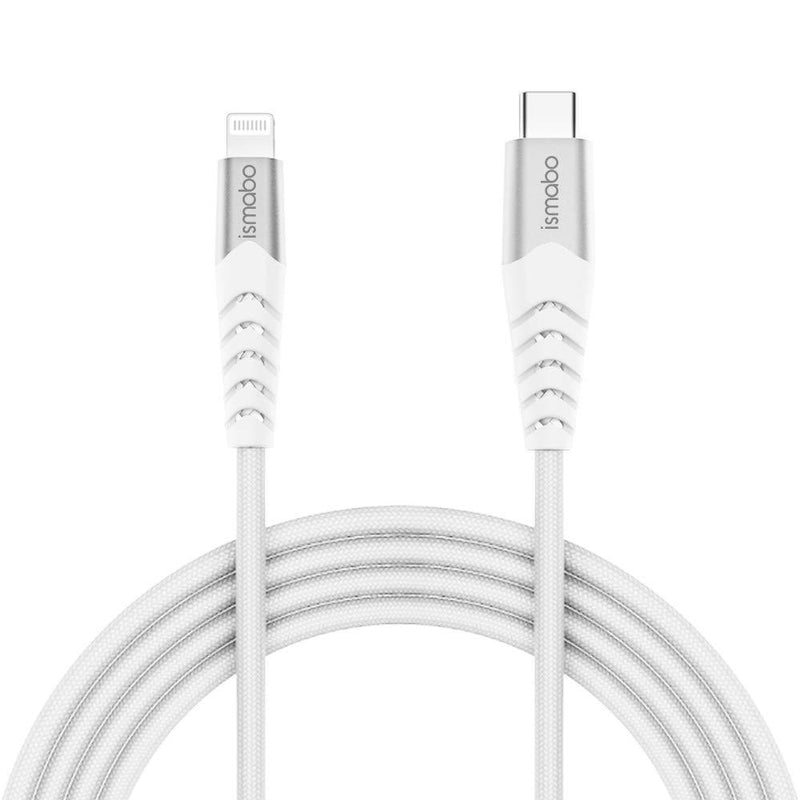 ismabo USB C to Lightning Cable 3.3FT [Apple MFi Certified] iPhone 12 Charger Cable Compatible with iPhone 12/11/11 Pro/X/XS/XR/8/AirPods Pro and More, Support Power Delivery, Nylon Braided 1m Silver - LeoForward Australia
