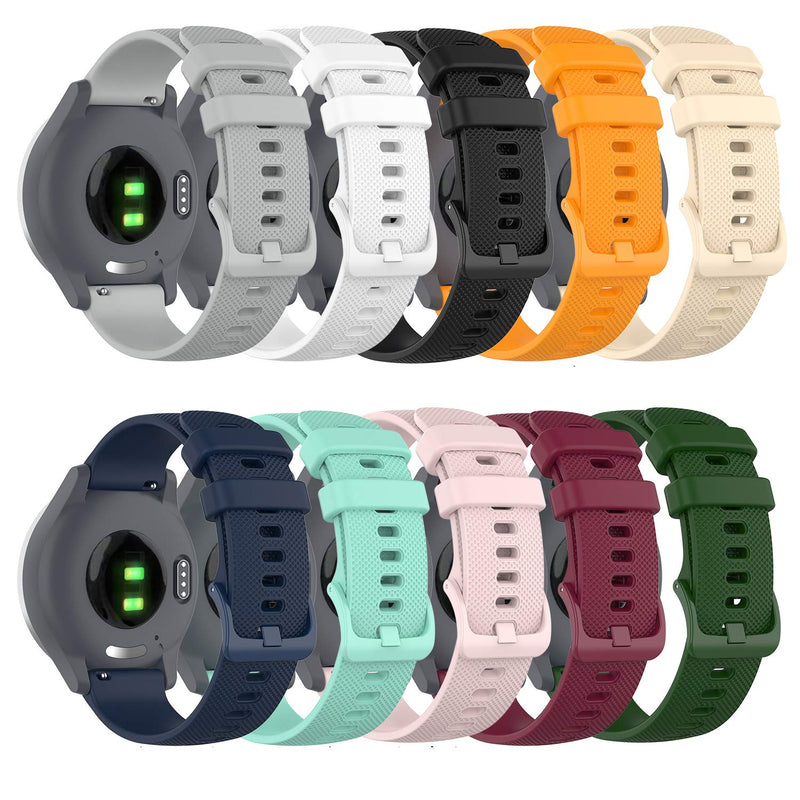  [AUSTRALIA] - RuenTech Bands Compatible with Garmin Vivoactive 4S / Vivomove 3S/ Venu 2s Band Silicone Quick Release Straps 18MM Replacement Wristband (10 Colors) 10 Colors