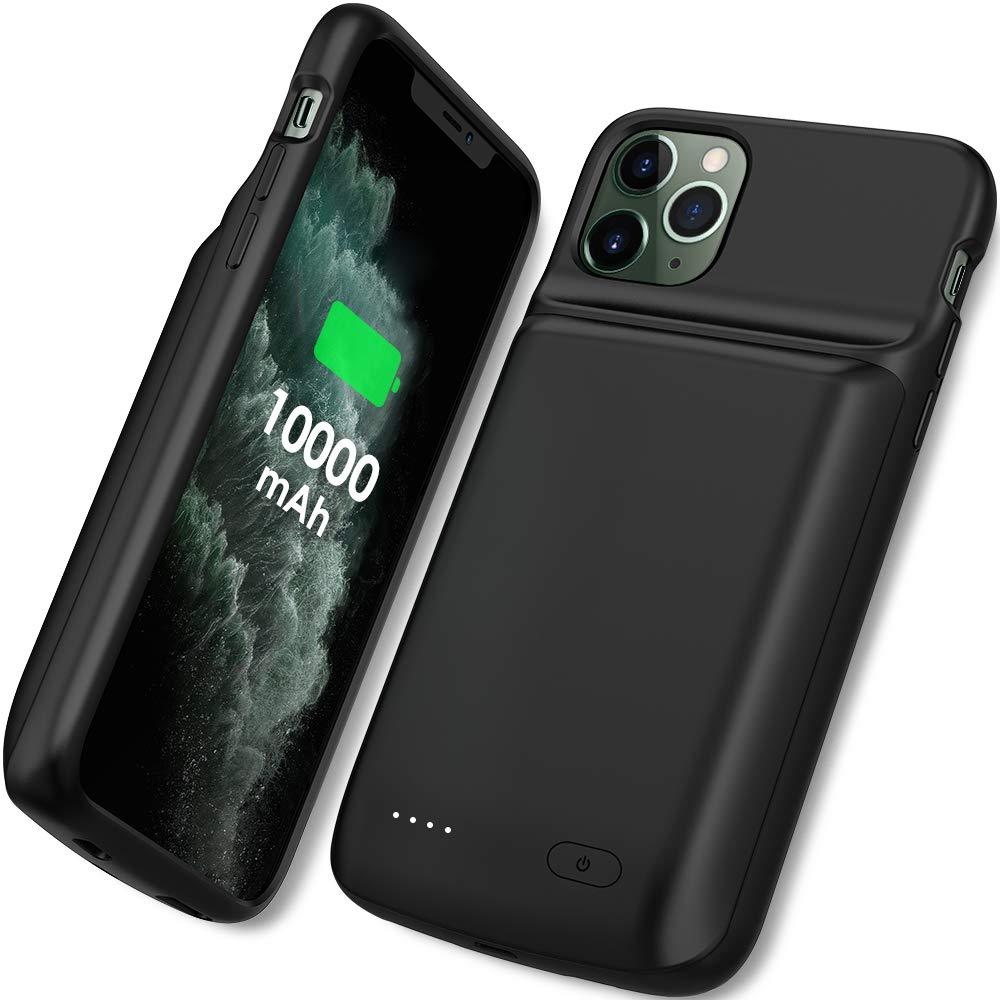  [AUSTRALIA] - NEWDERY Battery Case for iPhone 11 Pro Max, 10000mAh Portable Protective Charging Case Extended Rechargeable Battery Power Bank for 6.5 Inch iPhone 11 Pro Max (Black)